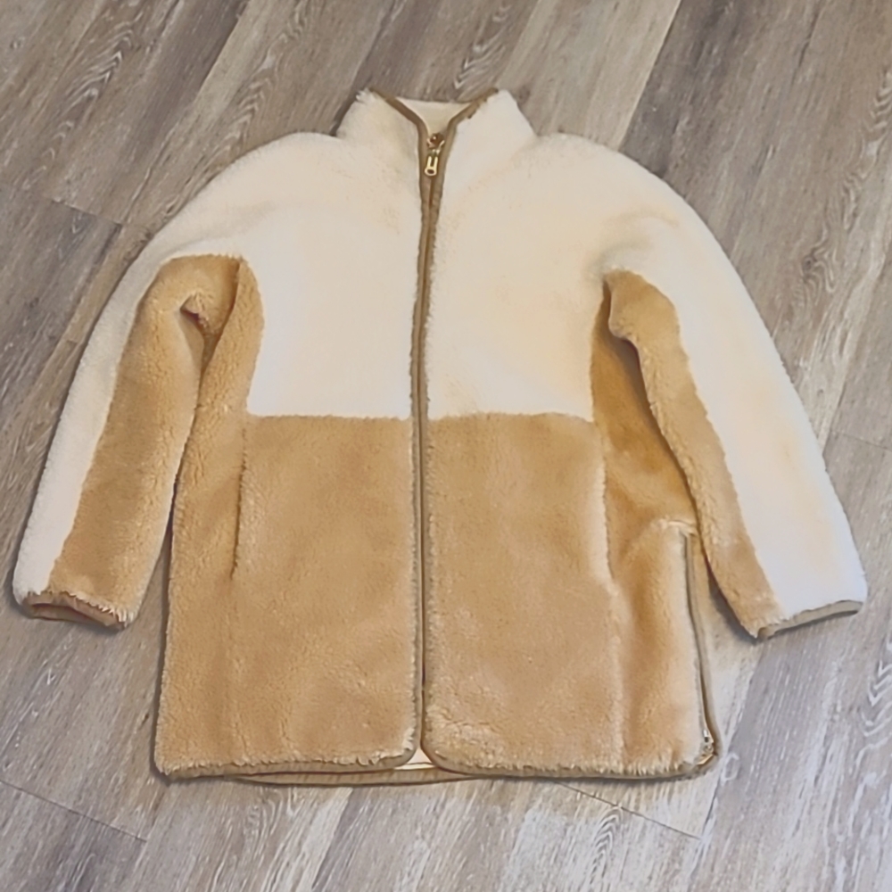 J. Crew Two Tone Faux Fur Teddy Coat